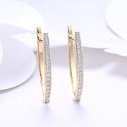 10Ct Tennis Bracelet + Halo Earring+ Necklace With  Crystals - 5 Piece Set with Luxe Box - 18K Gold ITALY Design