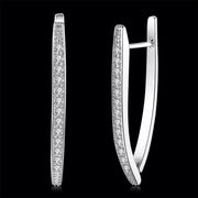 Halo Stud Earring with Adjustable Tennis Bracelet made With Austrian Crystals with Luxe Box - 18K White Gold ITALY Design