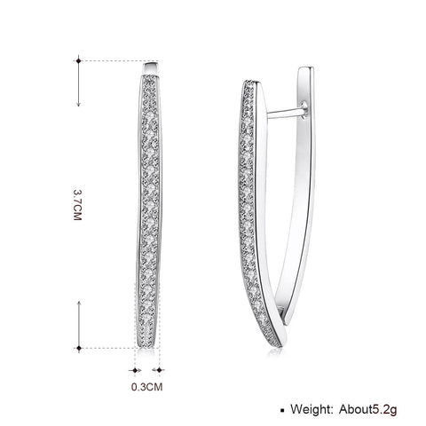 1.00 CT Dangling Pave Teardrop Earrings in 14K White Gold