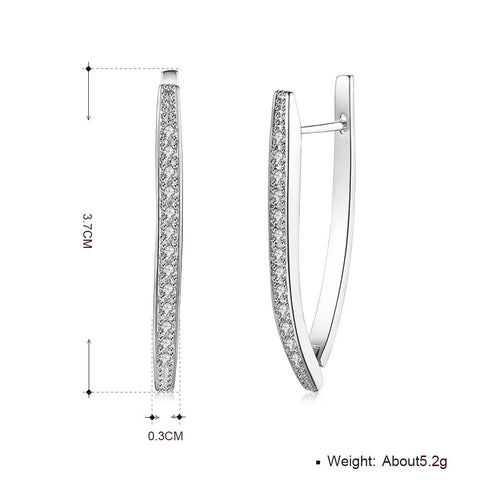 Halo Stud Earring with Adjustable Tennis Bracelet made With Austrian Crystals with Luxe Box - 18K White Gold ITALY Design
