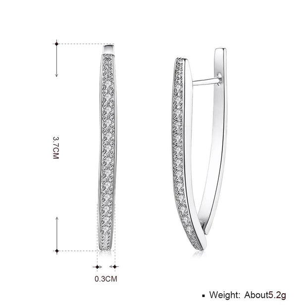 Halo Stud Earring with Adjustable Tennis Bracelet made With Austrian Crystals with Luxe Box - 18K White Gold ITALY Design