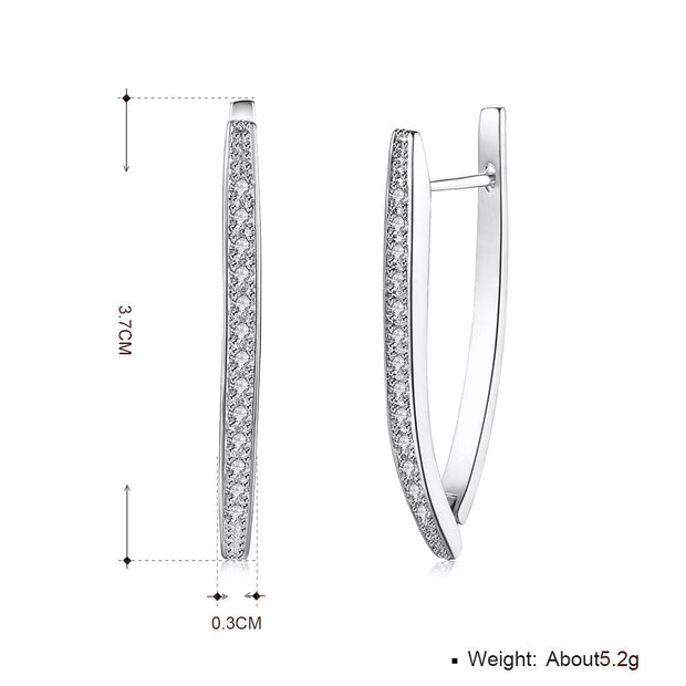 1.00 CT Dangling Pave Teardrop Earrings in 14K White Gold