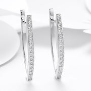 Halo Stud Earring with Adjustable Tennis Bracelet made With Austrian Crystals with Luxe Box - 18K White Gold ITALY Design