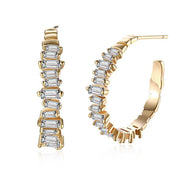 Austrian Crystal Abstract Crystal Dust Earrings Set in 18K Gold - ALILY 