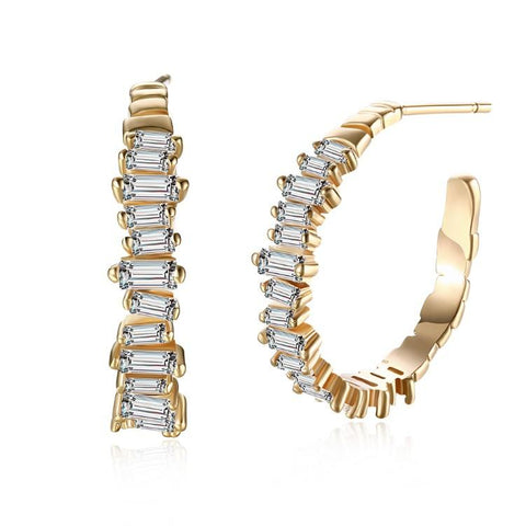 Austrian Crystal Abstract Crystal Dust Earrings Set in 18K Gold - ALILY 