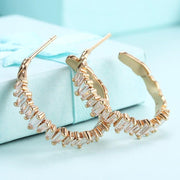 Austrian Crystal Abstract Crystal Dust Earrings Set in 18K Gold - ALILY 