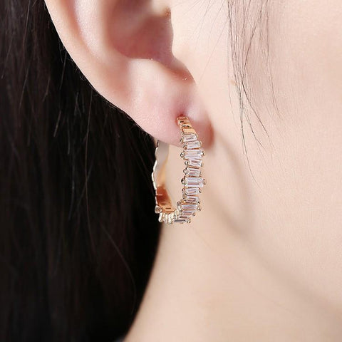 Austrian Crystal Abstract Crystal Dust Earrings Set in 18K Gold - ALILY 