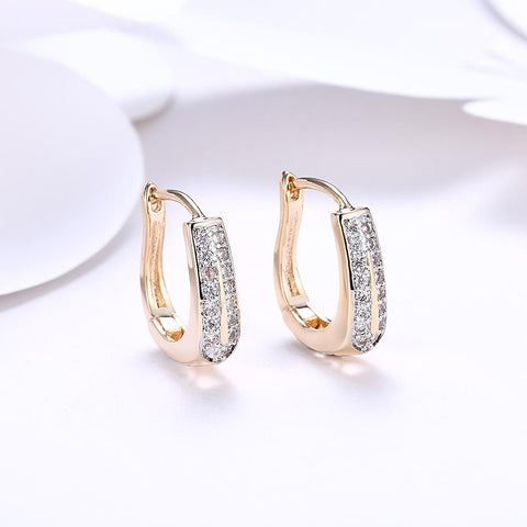 Elements Harp Shaped Earrings in 14K Gold