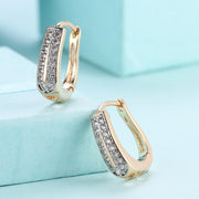 Elements Harp Shaped Earrings in 14K Gold