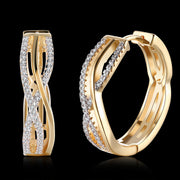 Intertwined Inception Twist 0.90" Hoop Earring in 18K Gold Plated