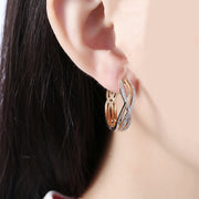 Intertwined Inception Twist 0.90" Hoop Earring in 18K Gold Plated