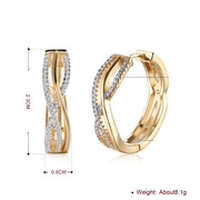 Intertwined Inception Twist 0.90" Hoop Earring in 18K Gold Plated