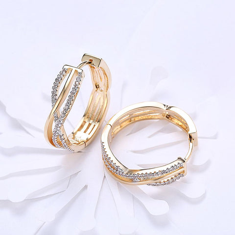 Crystals 2.55 Ct Diamond Created Twist Hoop Earring Earring
