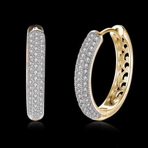 Classic Triple Row Huggie Earring in 18K Gold Plated