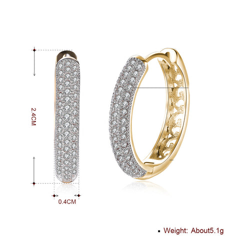 Classic Triple Row Huggie Earring in 18K Gold Plated