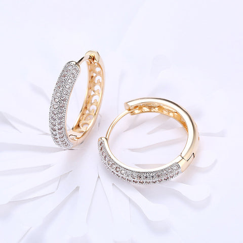 Classic Triple Row Huggie Earring in 18K Gold Plated