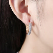 Swarovski Crystal Micro Pav'e Classic Circular Huggies Set in 18K Gold - ALILY  www..com fashion jewelry for women