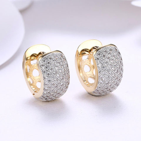 Crystals 16mm Pave Heart Filigree Huggie  Earring