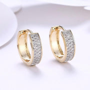 Swarovski Crystal Micro Pav'e Classic Huggies Set in 18K Gold - ALILY  www..com fashion jewelry for women