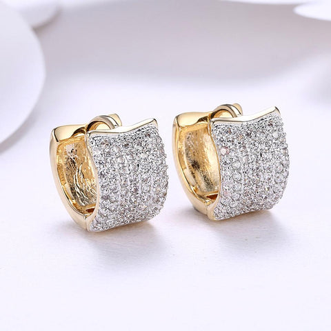 Crystals 15mm Pave Huggie  Earring
