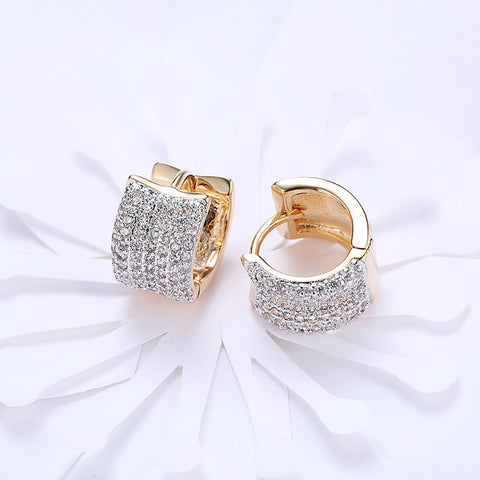 Crystals 15mm Pave Huggie  Earring