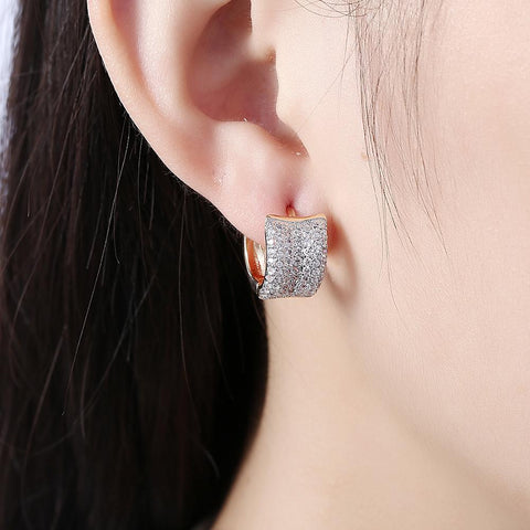 Crystals 15mm Pave Huggie  Earring