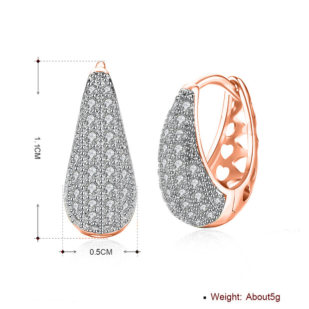 Classic Teardrop Huggie Earring in 18K Rose Gold Plated