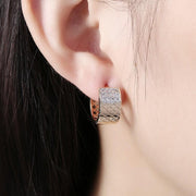 Twelve Stone Austrian Crystal Criss-Cross Huggies Set in 18K Gold - ALILY 