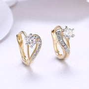 Austrian Crystal Heart Shaped Pav'e Set in 18K Gold - ALILY 