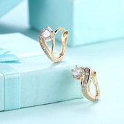 Swarovski Crystal Heart Shaped Pav'e Set in 18K Gold - ALILY  www..com fashion jewelry for women