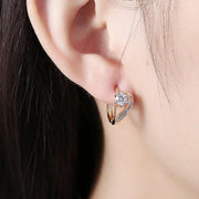 Austrian Crystal Heart Shaped Pav'e Set in 18K Gold - ALILY 
