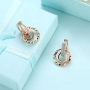 Pave Sqaure Huggie Earring in 18K Gold Plated