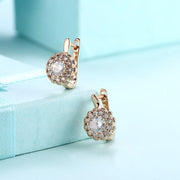 Austrian Crystal Micro Pav'e Bursting Star Leverback Earrings Set in 18K Gold - ALILY 