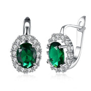 Green Swarovski Elements Leverback Earrings in 18K White Gold, Earring, ALILY , ALILY   jewelryjewelry deals, swarovski crystal jewelry, groupon jewelry,, jewelry for mom, 