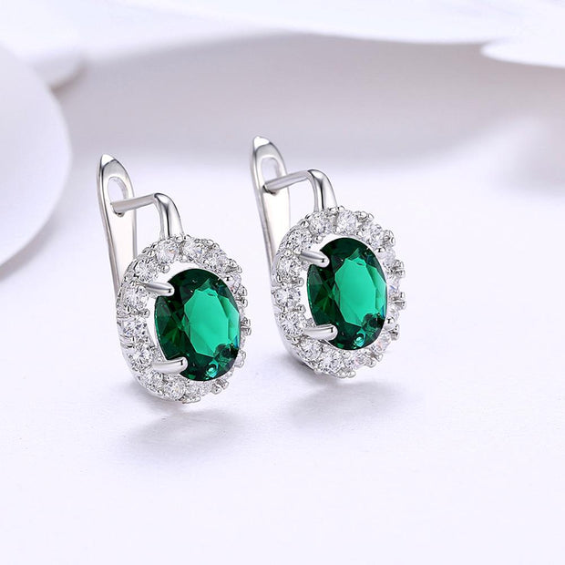 Green Swarovski Elements Leverback Earrings in 18K White Gold, Earring, ALILY , ALILY   jewelryjewelry deals, swarovski crystal jewelry, groupon jewelry,, jewelry for mom, 