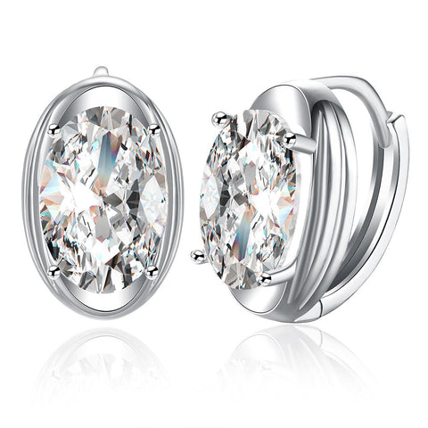 Circular Mid Swarovski Elements Earrings in 18K White Gold, Earring, ALILY , ALILY   jewelryjewelry deals, swarovski crystal jewelry, groupon jewelry,, jewelry for mom, 