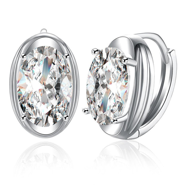 Circular Mid Swarovski Elements Earrings in 18K White Gold, Earring, ALILY , ALILY   jewelryjewelry deals, swarovski crystal jewelry, groupon jewelry,, jewelry for mom, 