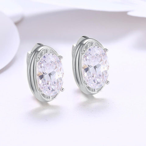 Circular Mid Swarovski Elements Earrings in 18K White Gold, Earring, ALILY , ALILY   jewelryjewelry deals, swarovski crystal jewelry, groupon jewelry,, jewelry for mom, 