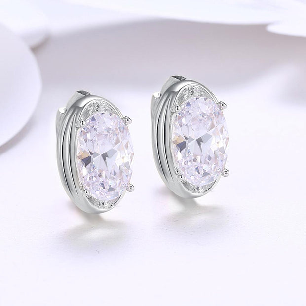Circular Mid Swarovski Elements Earrings in 18K White Gold, Earring, ALILY , ALILY   jewelryjewelry deals, swarovski crystal jewelry, groupon jewelry,, jewelry for mom, 