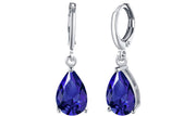 14K Gold Plating Sleek Elements Pear Cut Drop Earrings - 3 Options Available ITALY Design
