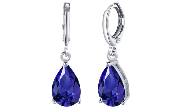 14K Gold Plating Sleek Elements Pear Cut Drop Earrings - 3 Options Available ITALY Design