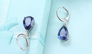14K Gold Plating Sleek Gemstone Pear Cut Drop Earrings - 3 Options Available