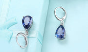 14K Gold Plating Sleek Elements Pear Cut Drop Earrings - 3 Options Available ITALY Design