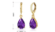 14K Gold Plating Sleek Elements Pear Cut Drop Earrings - 3 Options Available ITALY Design
