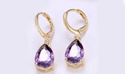 14K Gold Plating Sleek Elements Pear Cut Drop Earrings - 3 Options Available ITALY Design