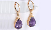 14K Gold Plating Sleek  Elements Pear Cut Drop Earrings - 3 Options Available