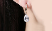 14K Gold Plating Sleek Elements Pear Cut Drop Earrings - 3 Options Available ITALY Design