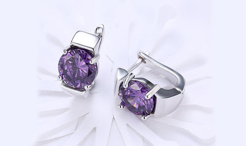 14K Gold Plating Large Princess Cut Gemstone Abstract Huggies - Two Options Available