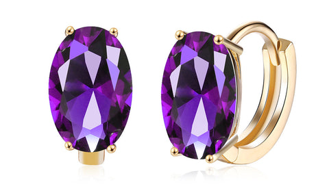 14K Gold Plating Large Diamond Cut  Elements Clip On Earrings- Two Options Available