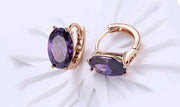 14K Gold Plating Large Diamond Cut Gemstone Clip On Earrings- Two Options Available